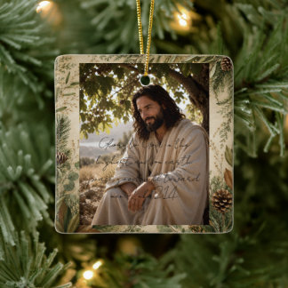 Luke 2:14 Jesus debaixo da figueira enfeite cristã