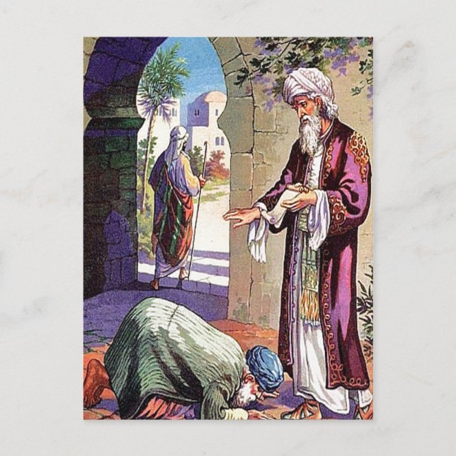 Luke 7:40-50 Uma história sobre perdoar o cartão p (Frente)