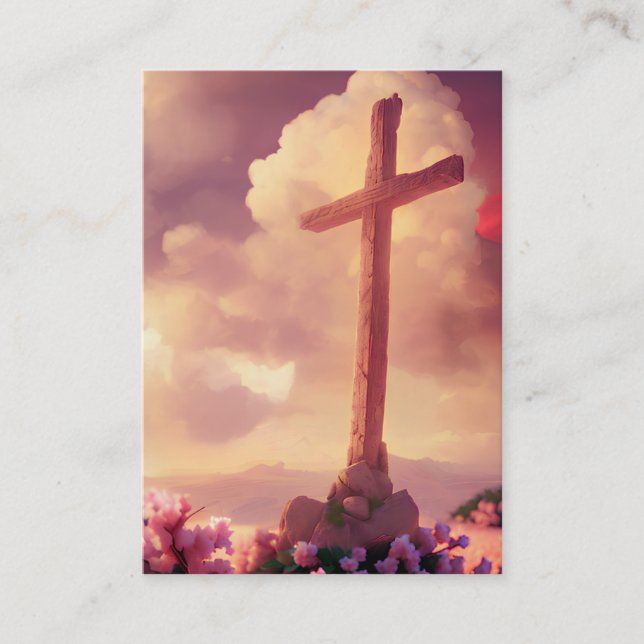 Luke 9:23-24 Cartões KJV - Cruz Velha e Limpa (Frente)