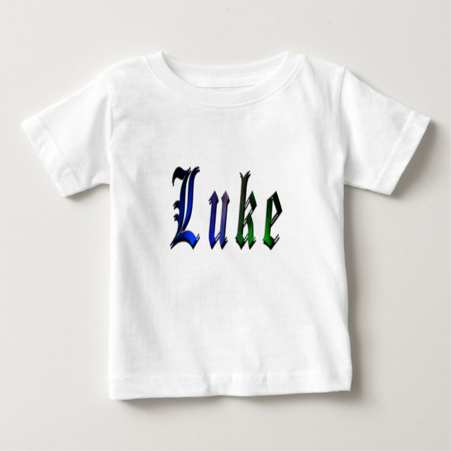 Luke, Logotipo do Nome, Camiseta para Bebês. (Frente)