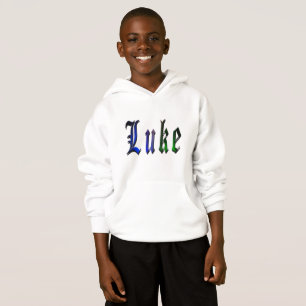 Luke, Nome, Logotipo, Rapazes, Brancos, Fleece Hoo