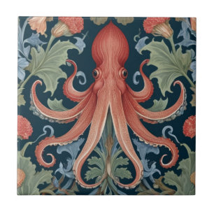 Lula de Octopus William Morris estilo Sea Ocean Li