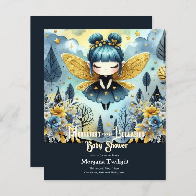 Lullabs De Lua-Luz De Menina De Chá de fraldas gót (Frente/Verso)