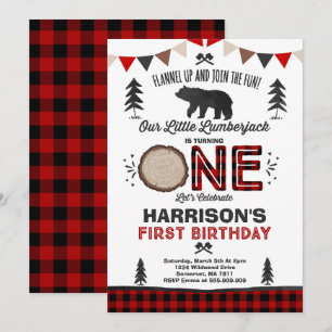 Lumberjack Birthday Convite para Festa Lumberjack