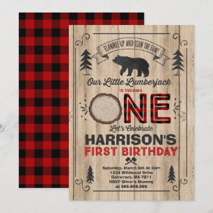 Lumberjack Birthday Convite para Festa Lumberjack