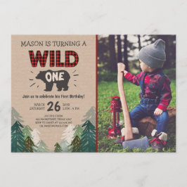 Lumberjack Birthday Convite para Floresta Selvagem