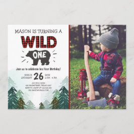 Lumberjack Birthday Convite para Floresta Selvagem