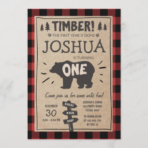 Lumberjack Birthday - Convite para o Aniversário d