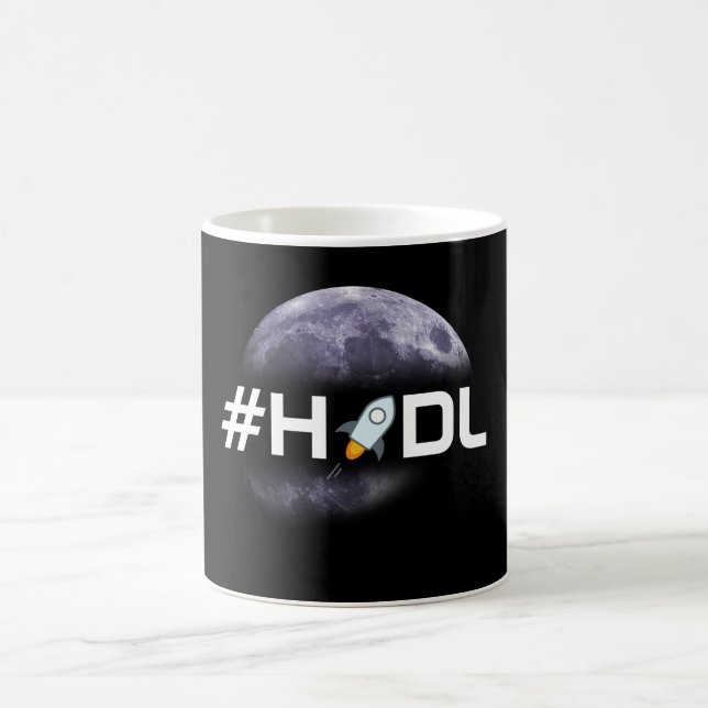 Lúmens estelares do #HODL à caneca do preto da lua (Centro)