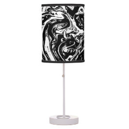 Luminária De Mesa Lâmpada do estilo do mármore preto-branco