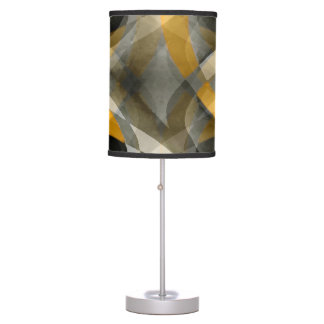 Luminária De Mesa Oitenta Mostarda Retroativa Amarelo e Abstrato de 