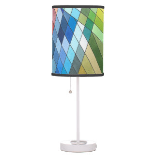 Luminária De Mesa Padrão Abstrato Geométrico Pintado à Mão