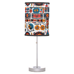 Luminária De Mesa Padrão de Arte Africano