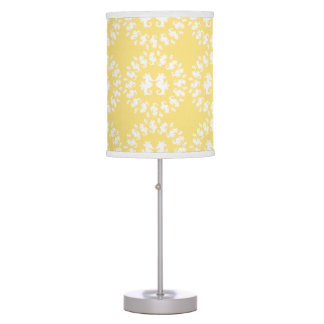 Luminária De Mesa Padrão de Cavalo Amarelo e Branco