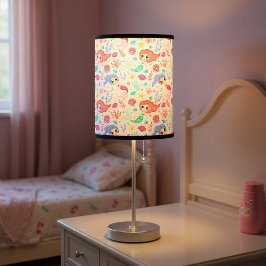 Luminária De Mesa Padrão de Sereias de Nadação Submarina Cuta