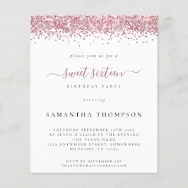 Luminária Rosa De Orçamento Doce 16 Convite