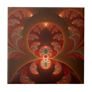 Luminoso fractal moderno laranja vermelho abstrato