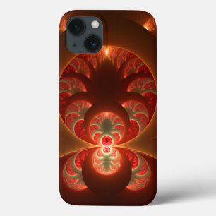 Luminoso fractal moderno laranja vermelho abstrato