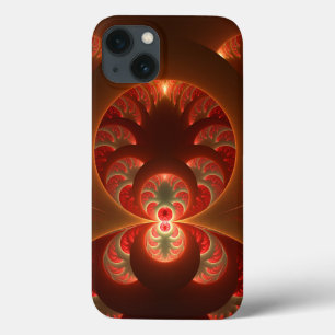 Luminoso fractal moderno laranja vermelho abstrato