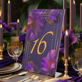 Luminous Violets Purple Wedding Table Number 