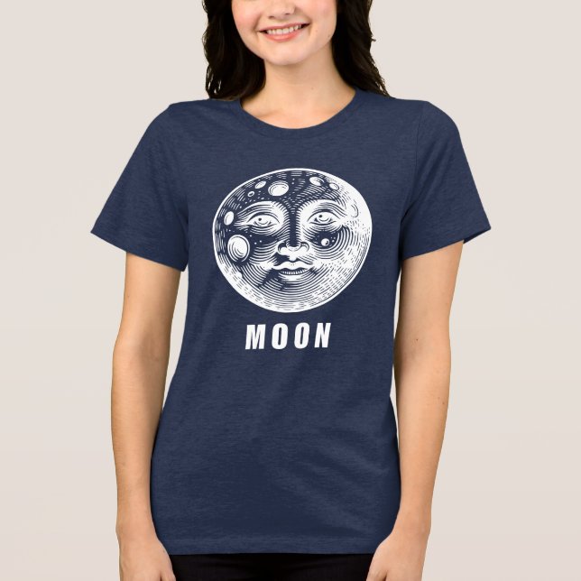 Luna Branca e Preta Bella+Canvas Women's Tri-Blen (Frente)