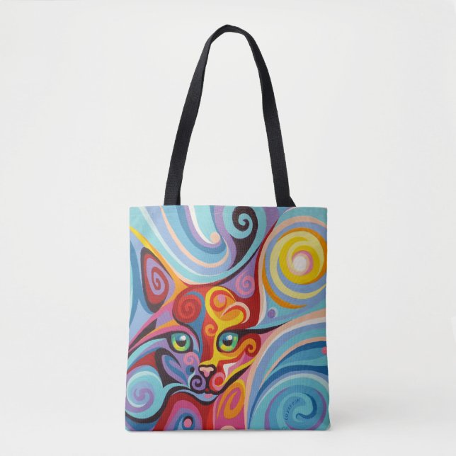 Luna Moon Gatinho Tote Bag Sujeira (Frente)