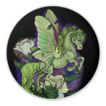 Luna Moonduster Moth Fairy Horse Cerâmica Knob