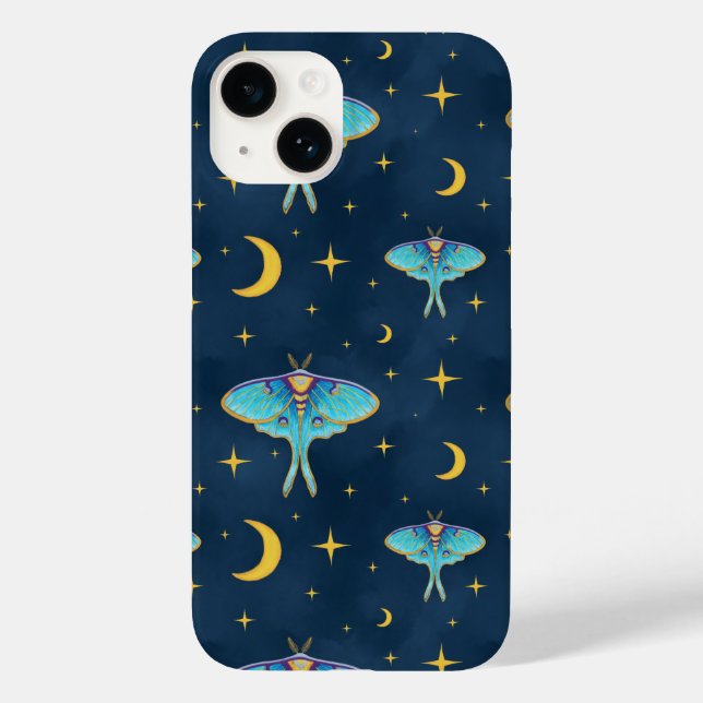 Luna Moth Celestial Moons & Stars Marinho (Verso)