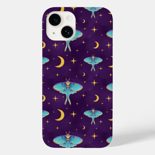 Luna Moth Celestial Moons & Stars Roxo (Verso)