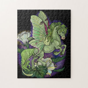 Luna Moth Fairy Horse Quebra-cabeça