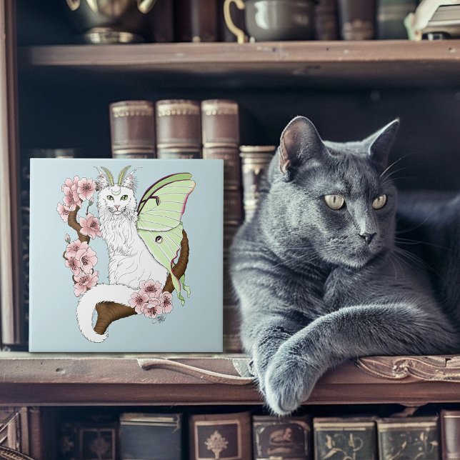 Luna Moth Moon White Cat Green (Criador carregado)
