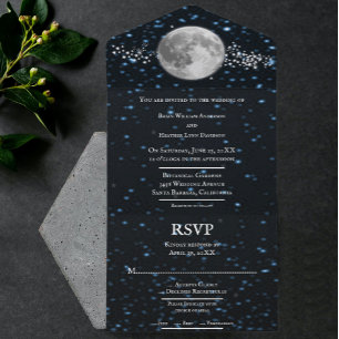 Lunar Tudo em Um Convite de casamento