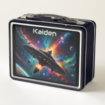 Lunchbox de metal do garoto desacoalhado