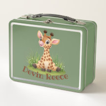 Lunchbox Personalizada para Garotos Bonitos Girafa