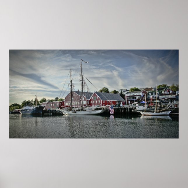 Lunenburg Harbour, impressão de arte NS (Frente)
