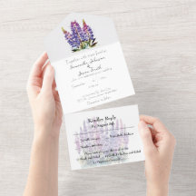 Lupina e Montanha em Aquarela