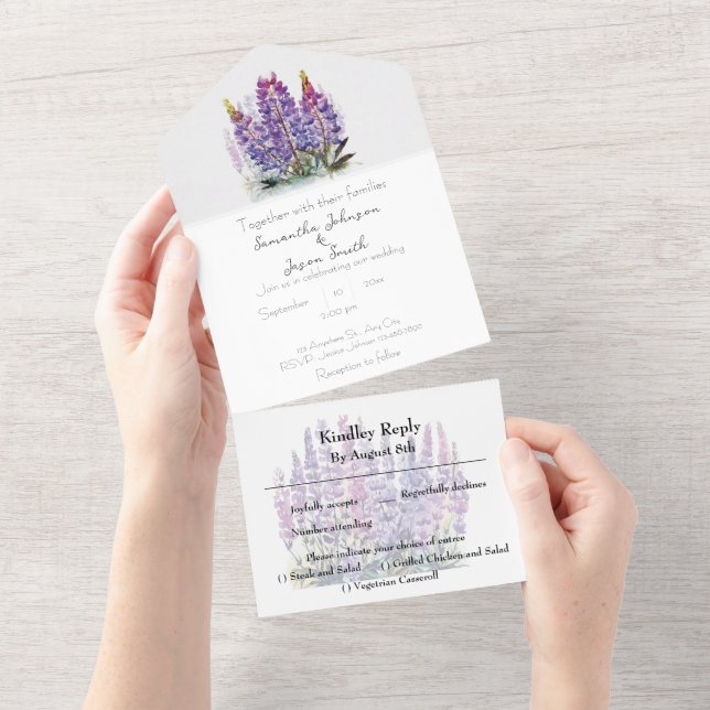 Lupina e Montanha em Aquarela (Aba destacável)