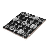 Lúpulo Tribal de Caribe Negrito - Preto e Branco,