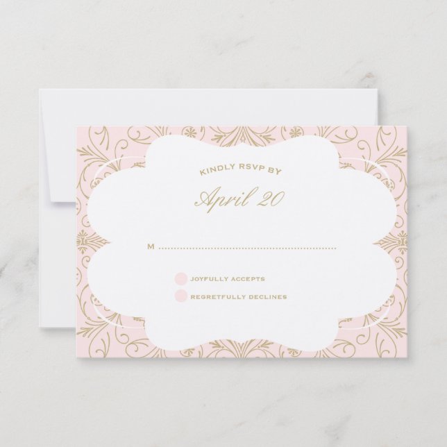 Lush Flourish Weding RSVP blush/ouro (Frente)