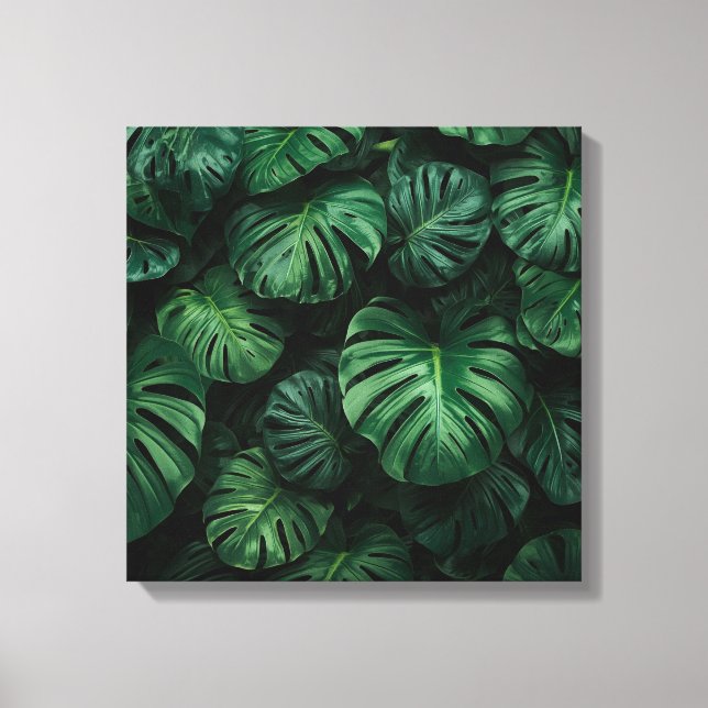 Lush Greenery - Abstrato Monstera Jungle Impressão (Frente)
