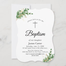 Lush Greenery & Eucalyptus Baptism Convite