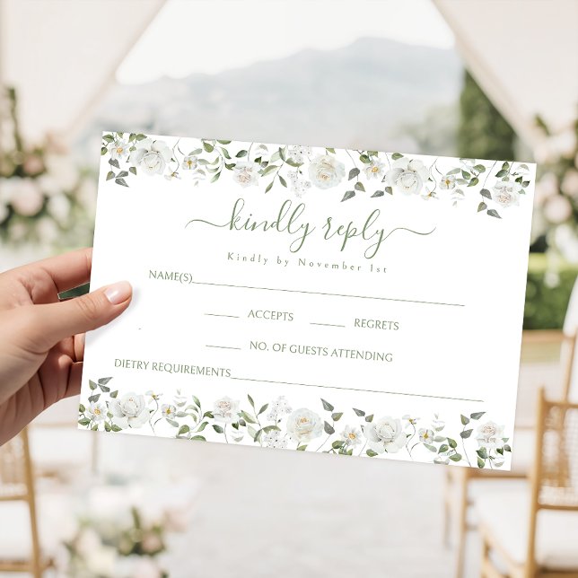 Lush Greenery Eucalyptus Floral Wedding RSVP card (Criador carregado)