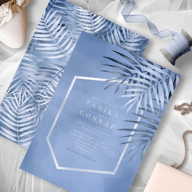 Lush Palm Leaf Wedding Windsor Blue ID956 (Criador carregado)