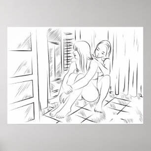 Lust line art poster