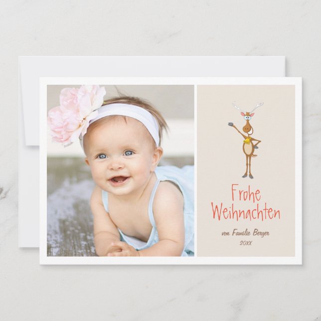 Lustiges Ren-Feiertags-Foto-Gruß (Frente)