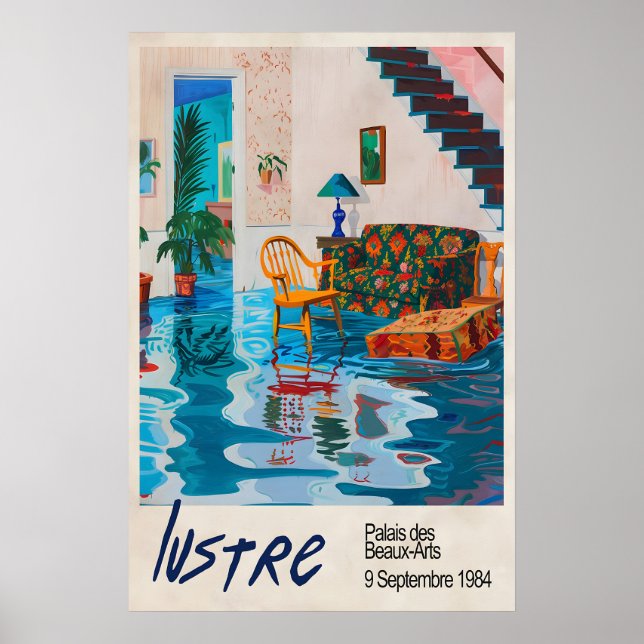 Lustre Paris Exhibit Poster Surreal Flooded Room (Frente)