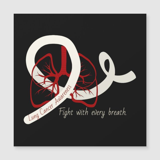 Luta contra o Cancer pulmonar, pulmões e fita (Frente)