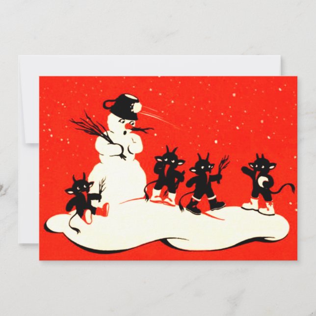 Luta de Bola de Neve do Krampus Vermelho com Bonec (Frente)