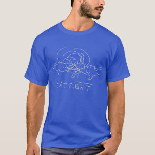 Luta de gato em camisas escuras