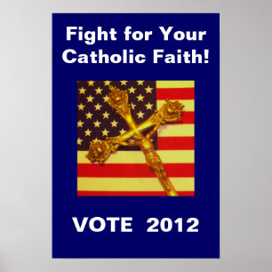 Luta para seu poster 2012 católico do voto da fé